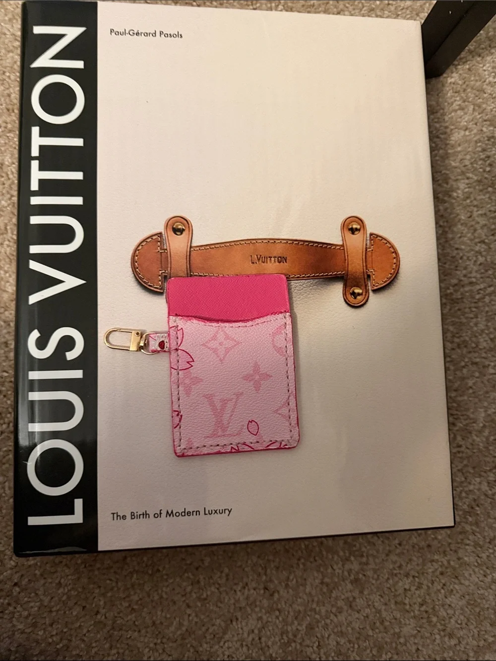 Upcycled LV Pink Monogram Card Holder with Gold Clip